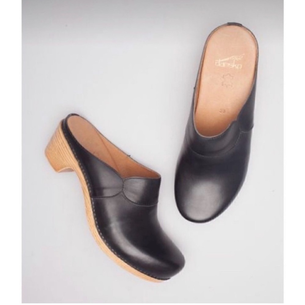 Dansko Mari Leather Mules in Black